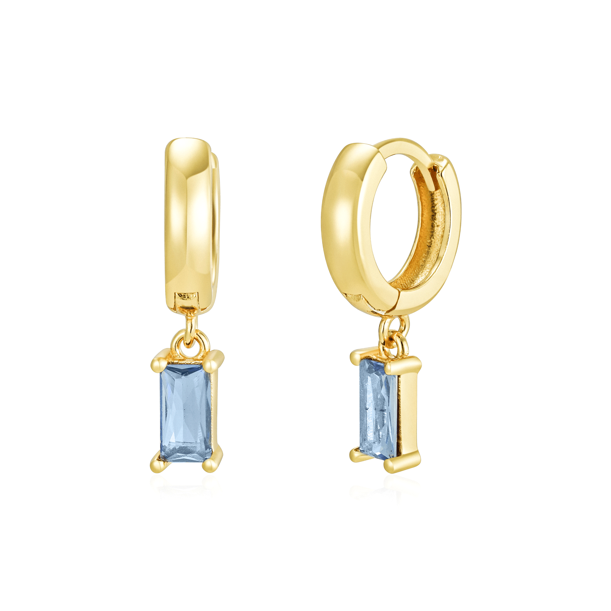 Blue gem best sale drop earrings